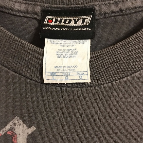 Men’s HOYT Tee shirt S/S Charcoal Gray L used but in good condition no holes - Picture 2 of 4